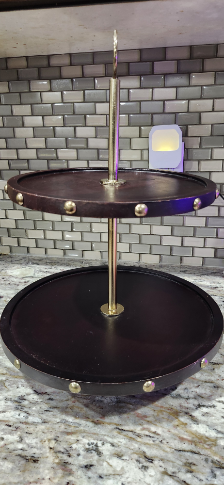Two-Tiered Wooden Serving Stand