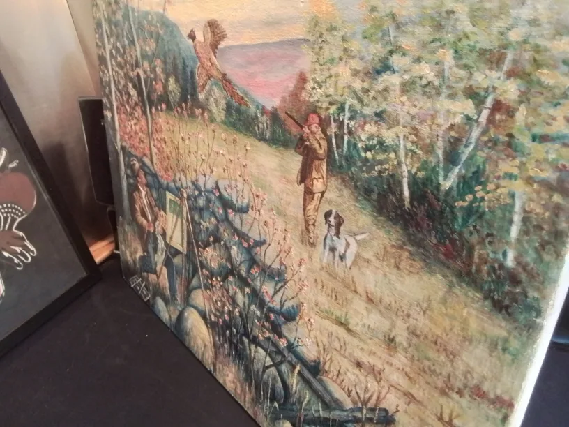 Humerous MCM OOC Painting "Hunting Artist" W. Laflamme💚 image indicator(9)