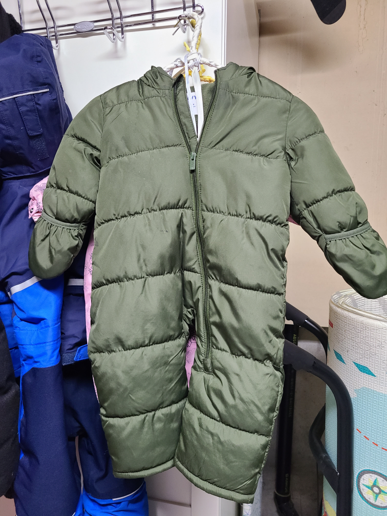 Old Navy Baby Olive Green Puffer Snowsuit