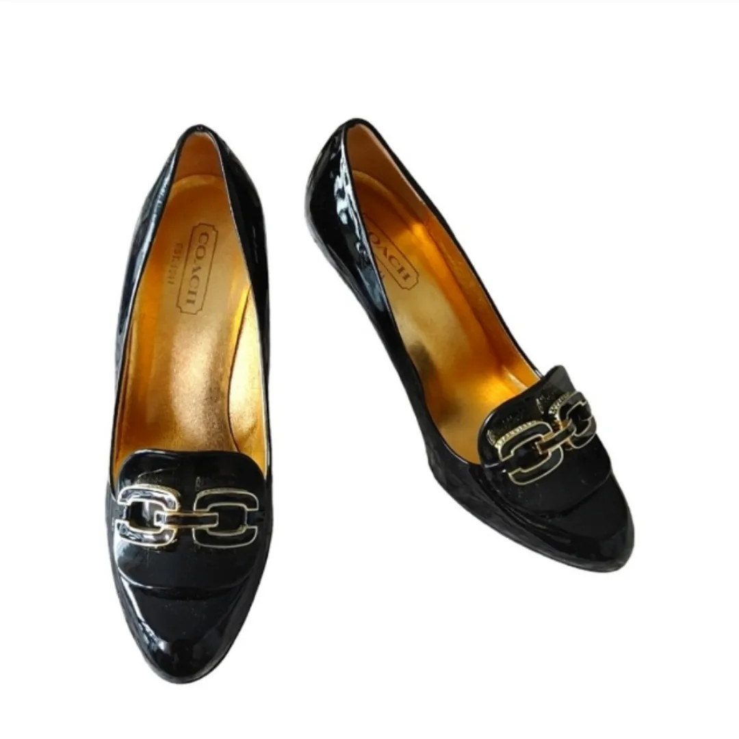 Coach Black Patent Leather Heels image indicator(10)