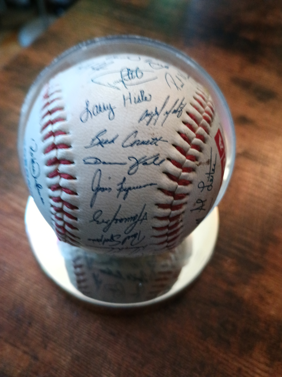 Autographed Baseball in Display Case