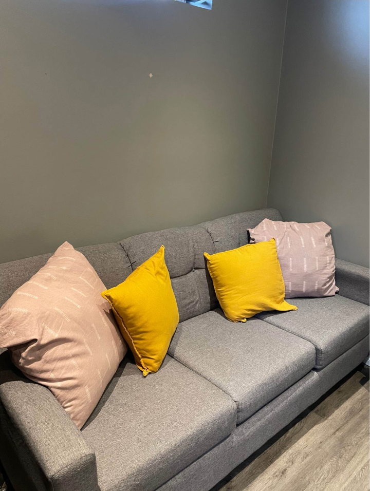 Grey fabric sofa