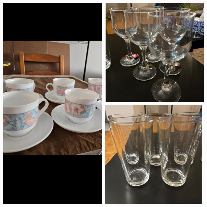 Vintage Tea Cups, Wine Glasses & Tall Glasses