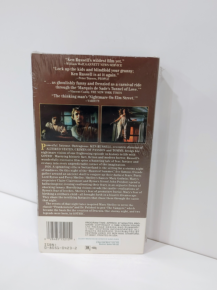 SEALED Gothic 1987 VHS Extremely Rare Original Release Version - photo 3