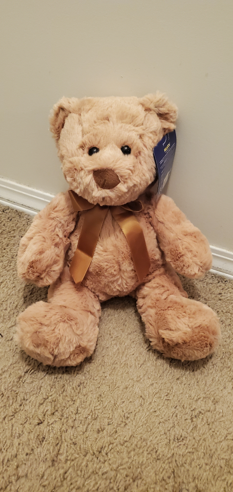 Adorable Beige Plush Teddy Bear with Bow