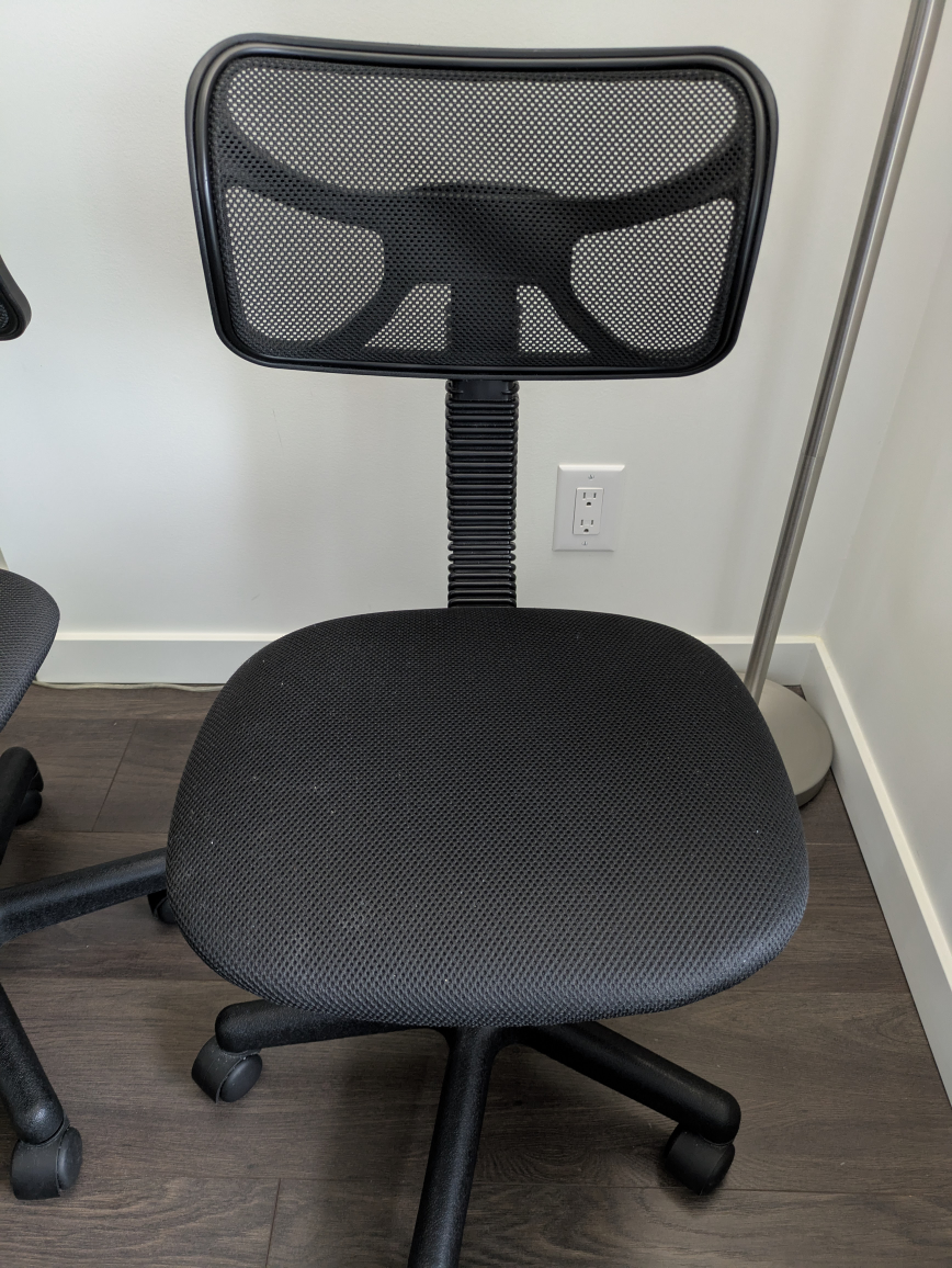 Pair of Black Mesh Office Chairs - photo 2