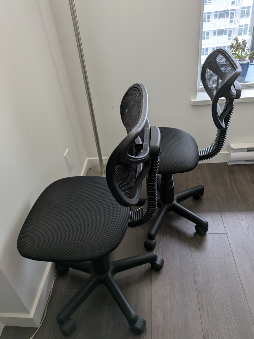Pair of Black Mesh Office Chairs - photo 5
