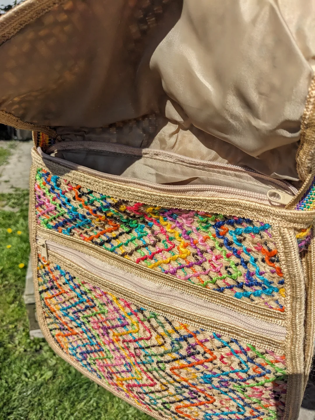 Multicoloured Woven Crossbody Bag image indicator(4)