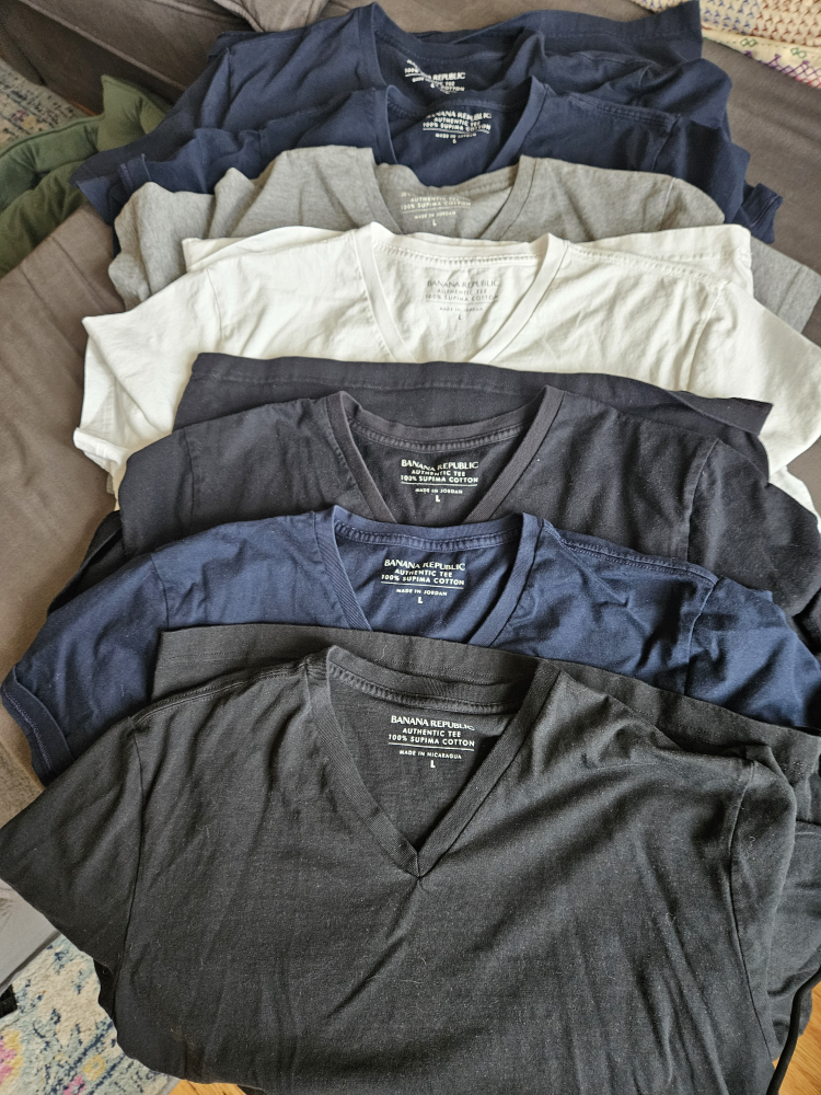 Bundle of 7 Banana Republic Men's V-Neck T-Shirts