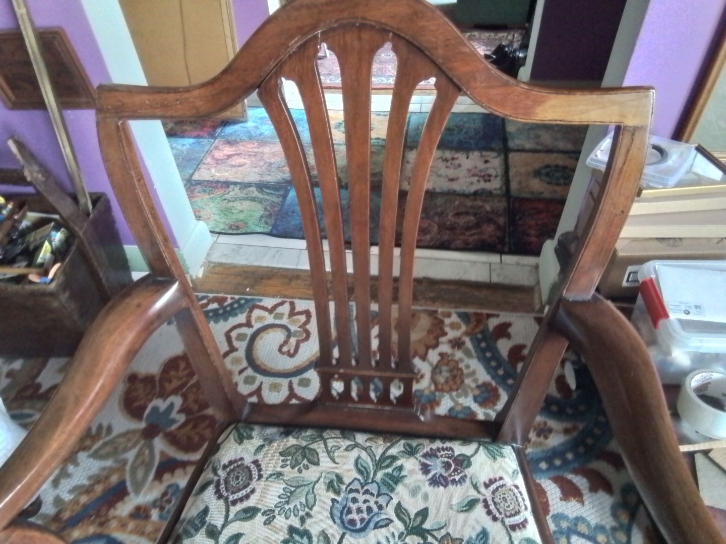 Antique Walnut Captain's Chair - photo 3