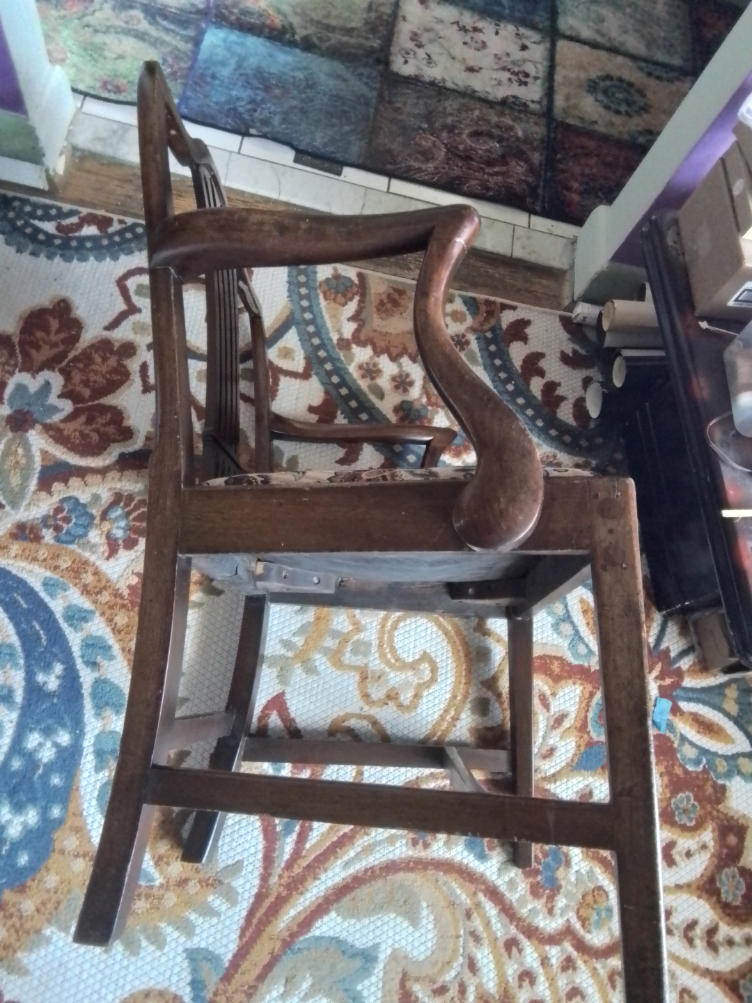 Antique Walnut Captain's Chair - photo 5