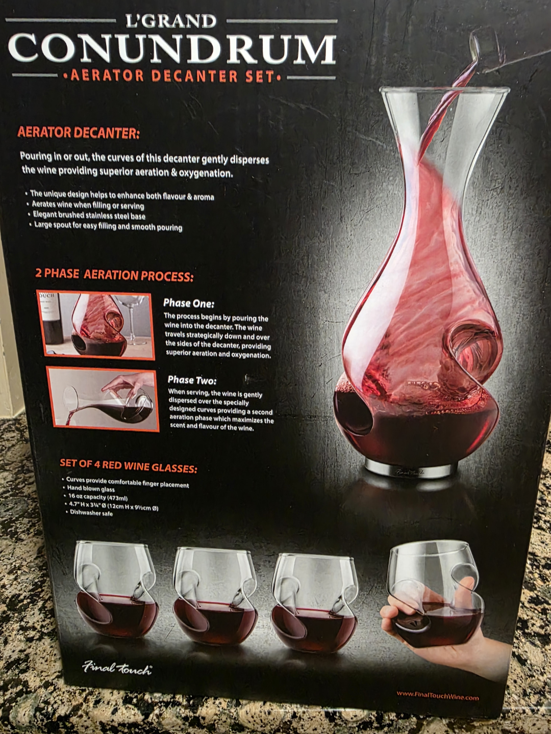 Final Touch La Grande Énigme Aerator Decanter Set - photo 3