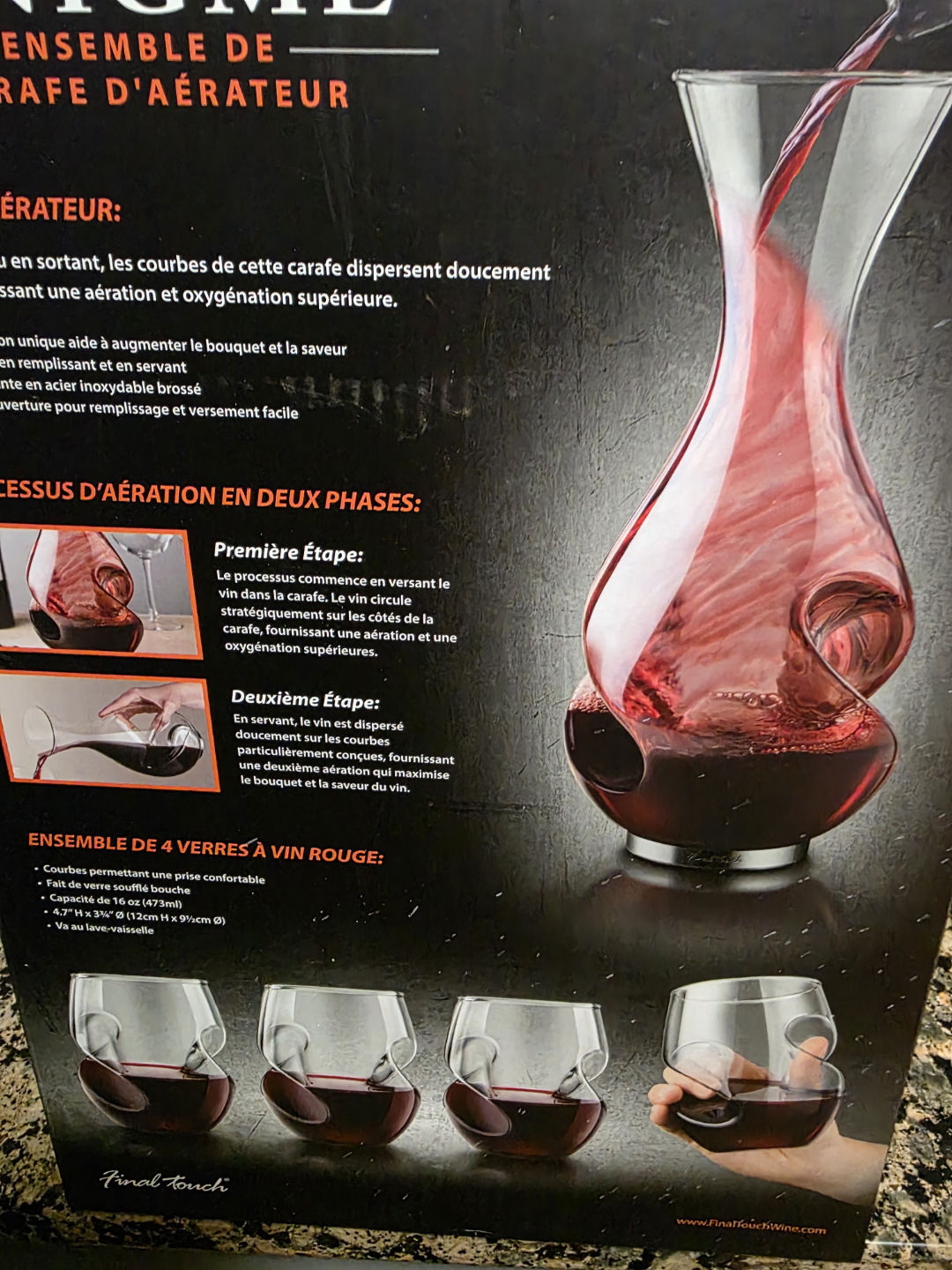 Final Touch La Grande Énigme Aerator Decanter Set - photo 4