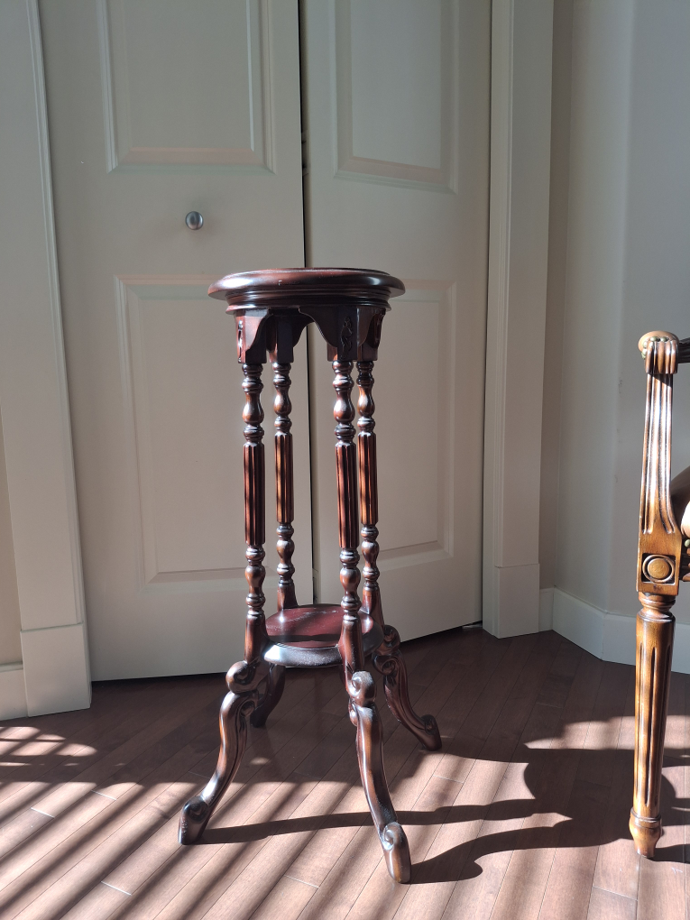 Elegant Dark Wood Plant Stand - photo 2