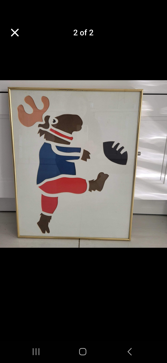 Vintage framed animal art prints - Dog and Moose