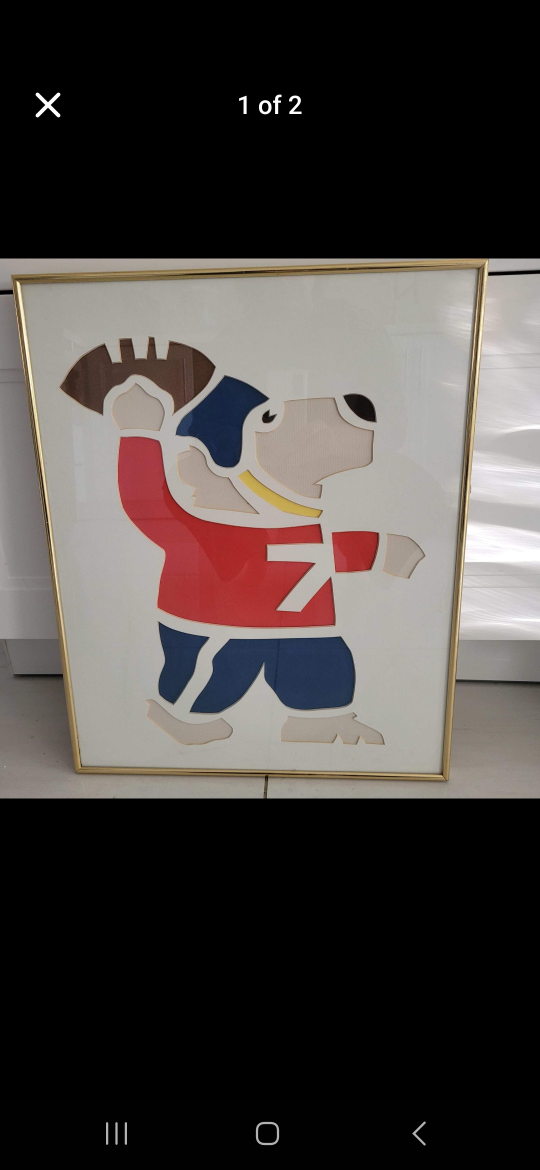 Vintage framed animal art prints - Dog and Moose - photo 2