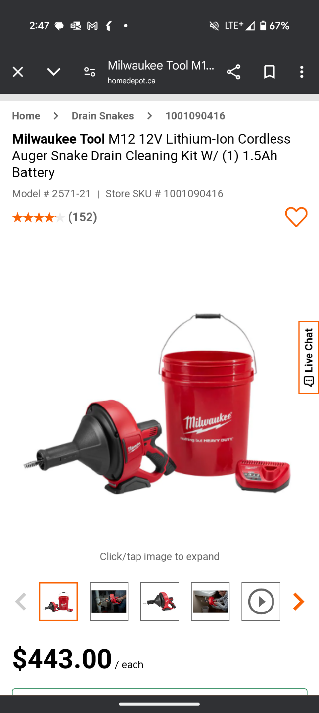 Milwaukee M12 Auger Snake Drain Cleaning Kit - photo 3