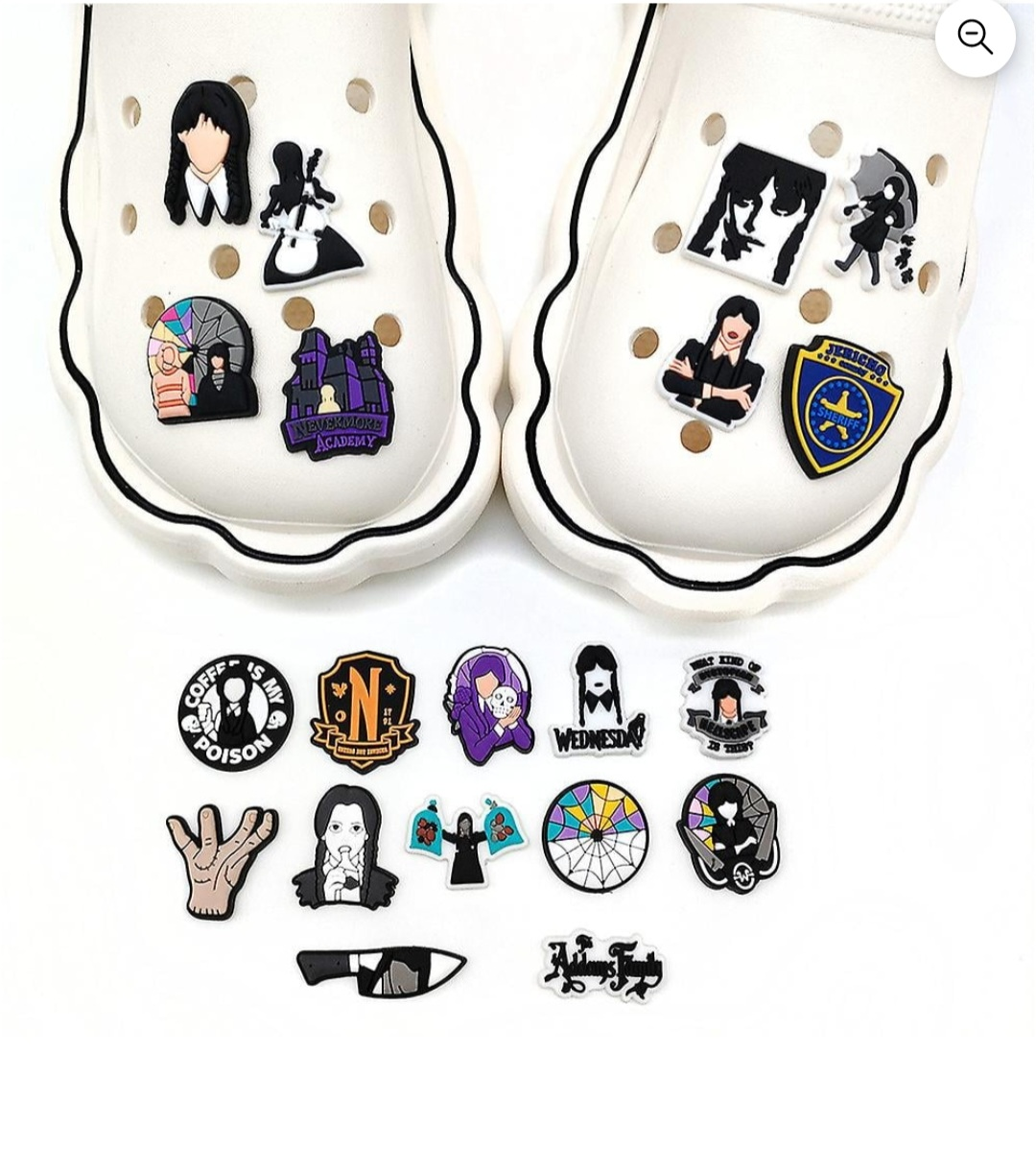 Wednesday Addams Jibbitz Charms 20 pcs