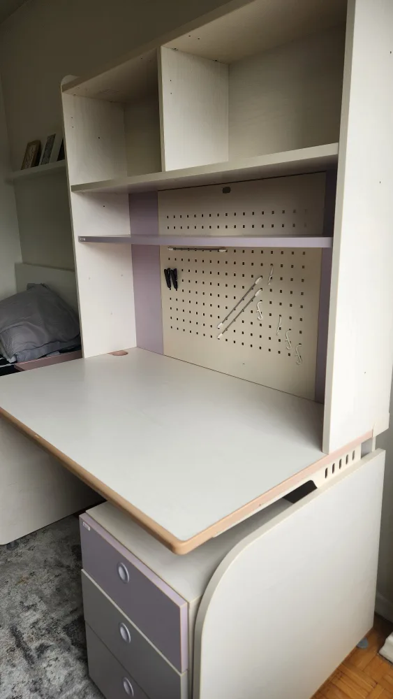 Very Sturdy Desk with Hutch and Mobile File Cabinet image indicator(2)