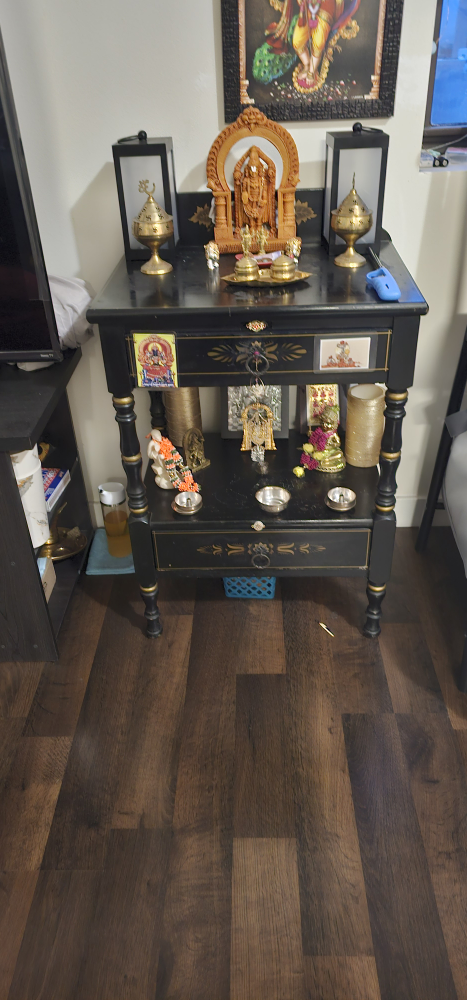 Vintage Black Wooden  Pooja Mandir - photo 3