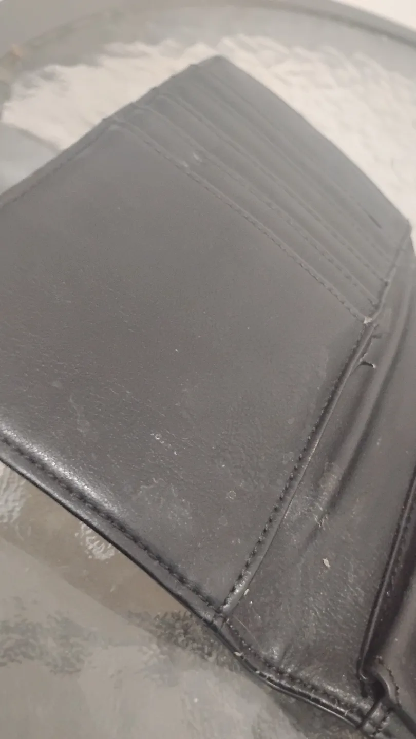 Black Leather Crossbody Wallet with Leopard Print Detail image indicator(2)