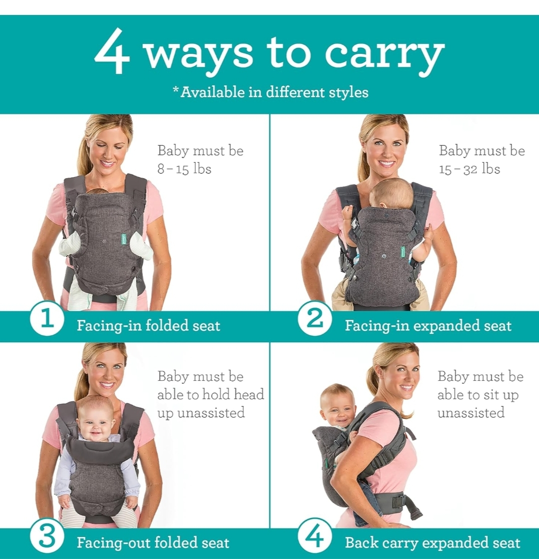 Infantino Baby Carrier - 4 Position - Gray - photo 3