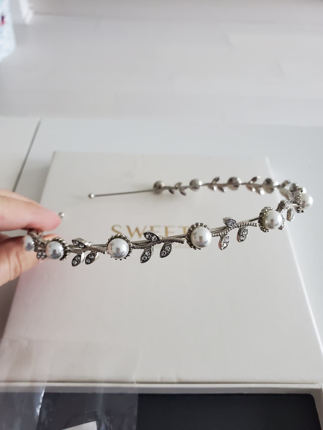 Sweetv Pearl and Rhinestone Headband - photo 2