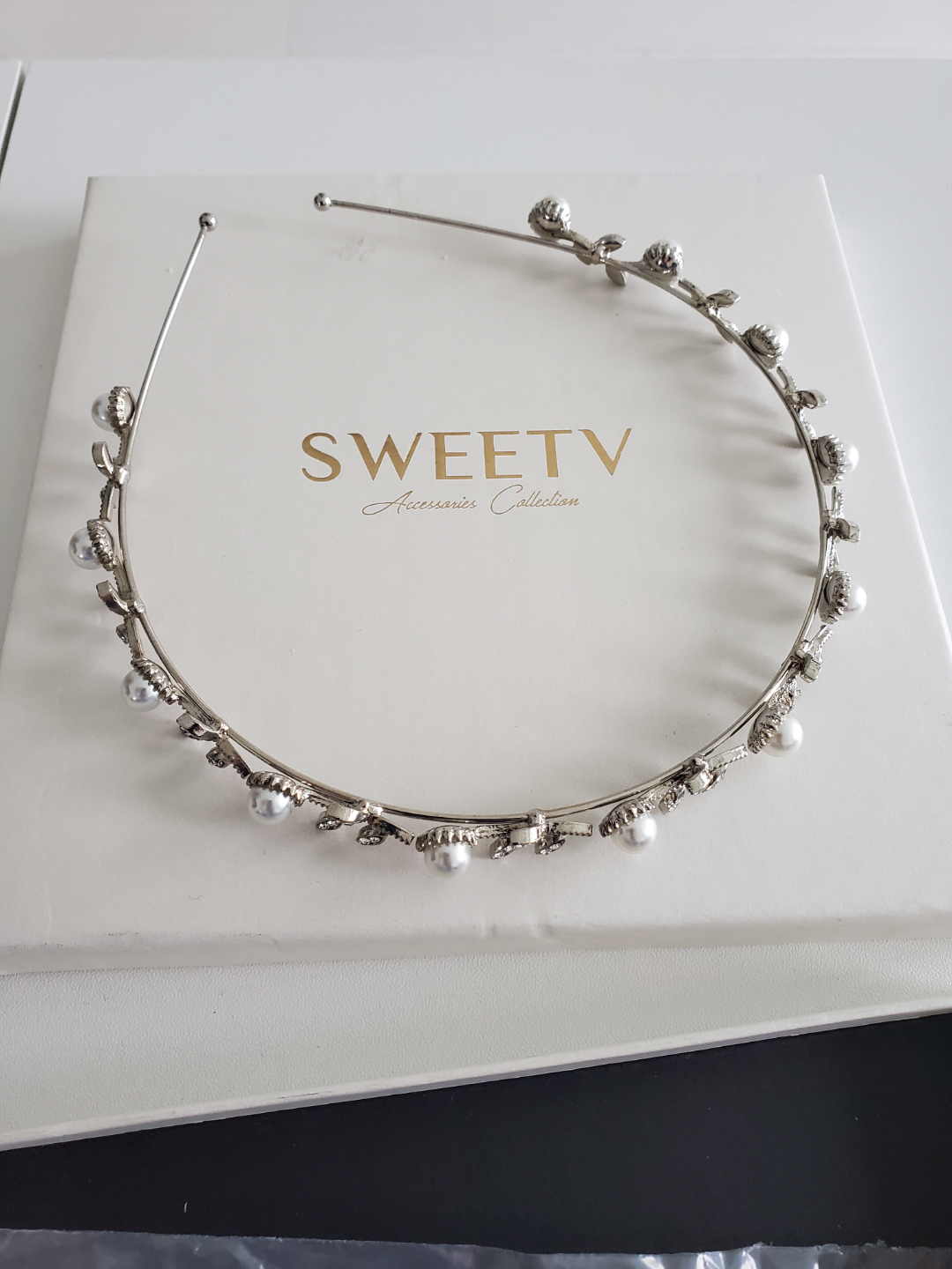 Sweetv Pearl and Rhinestone Headband - photo 3