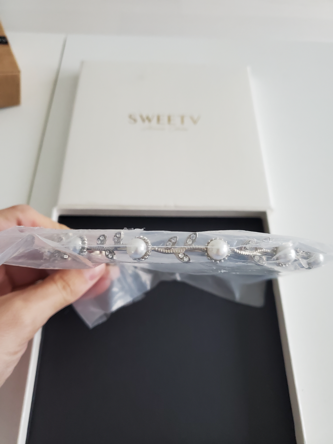 Sweetv Pearl and Rhinestone Headband - photo 4