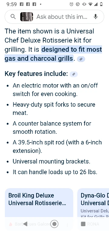 Chef Deluxe Universal Rotisserie Kit - photo 5