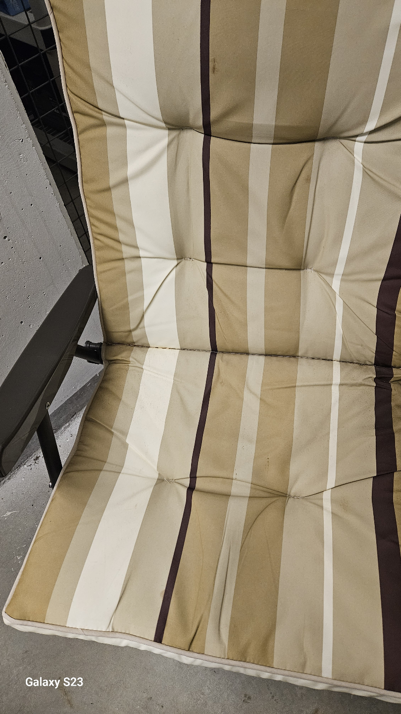 Pair of Folding Patio Chairs with Cushions - photo 2