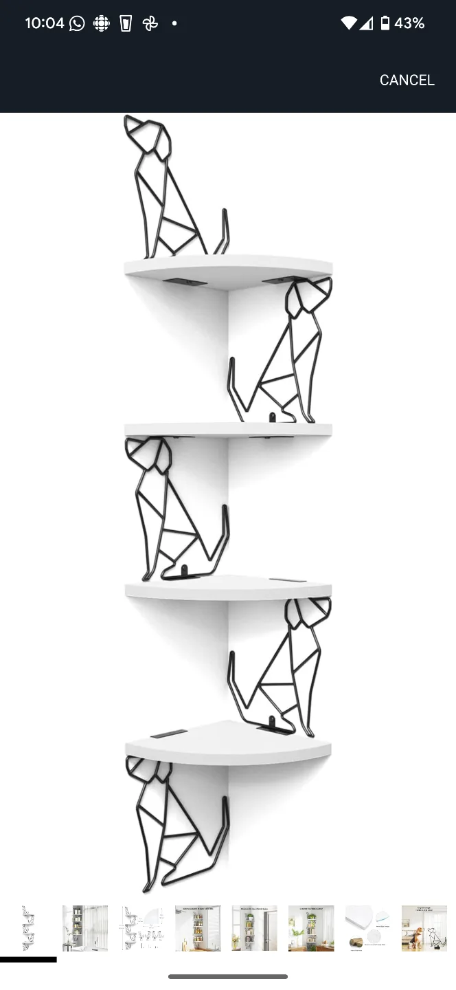 Alsonerbay Corner Shelves with Dog Decor thumbnail