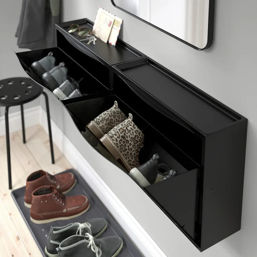 Ikea TRONES Shoe/storage cabinet, pack of 2, black thumbnail