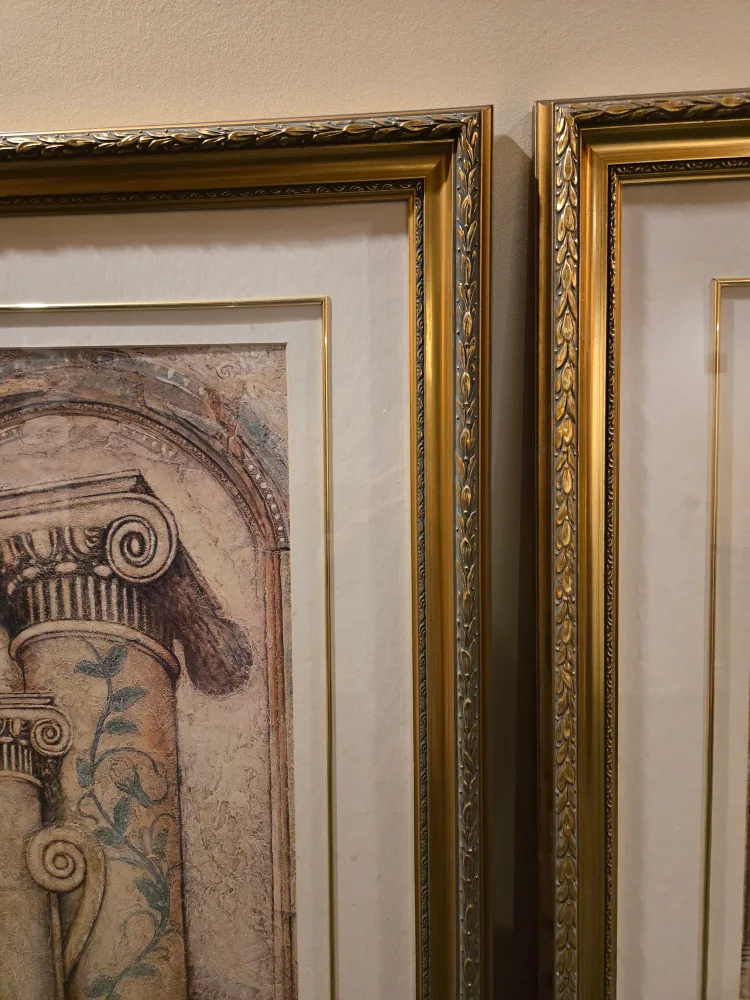 TWO Pictures in Gold Art Frame image indicator(2)