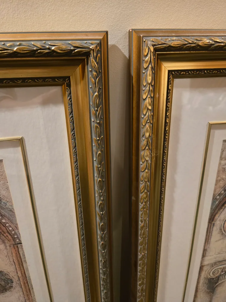 TWO Pictures in Gold Art Frame image indicator(3)
