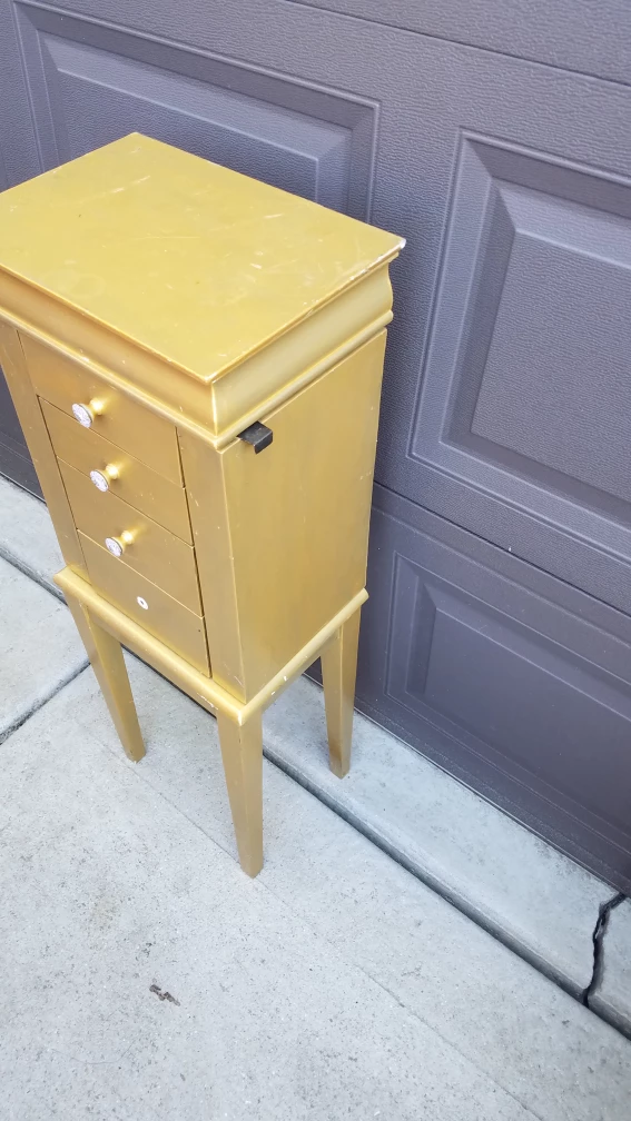 Gold Jewelry Armoire with 3 Drawers - photo 2