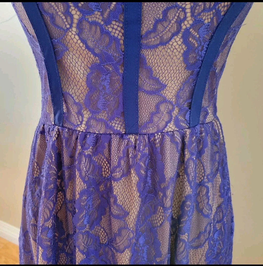 Like New Lace Dress With Nude Color Lining Women Size Small image indicator(3)