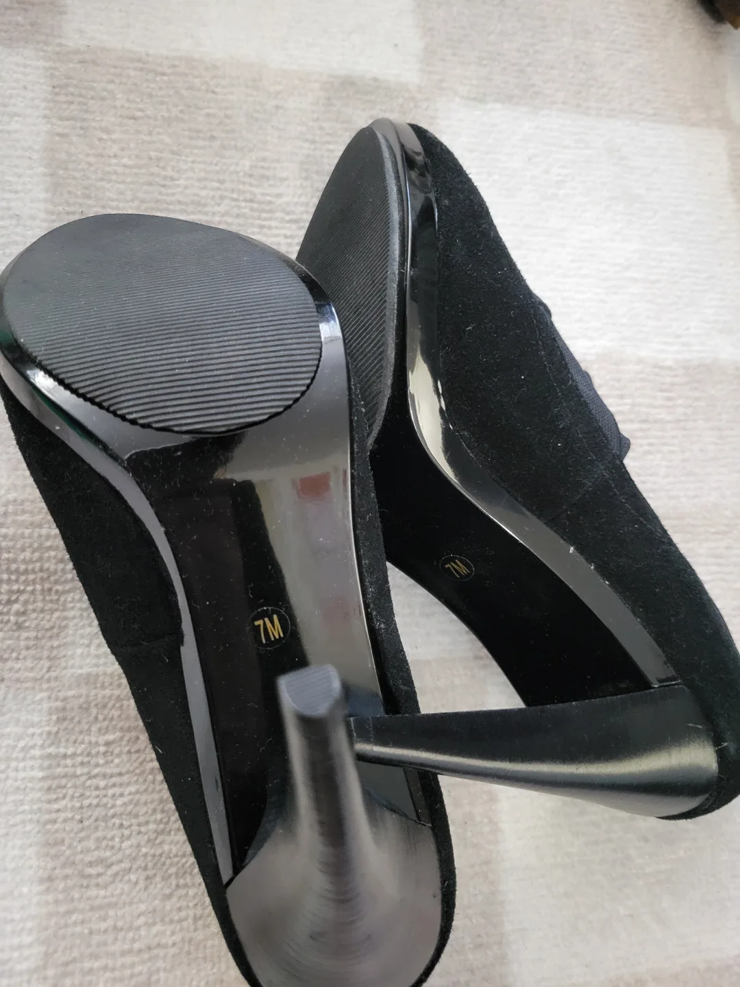 Michael Kors Black Suede Heels, Size 7M image indicator(4)
