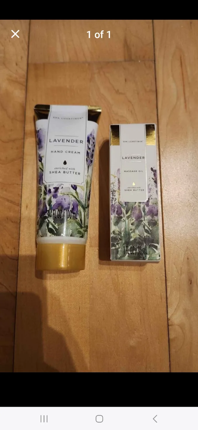 Spa Luxetique Lavender & Shea Butter Hand Cream, Massage Oil thumbnail