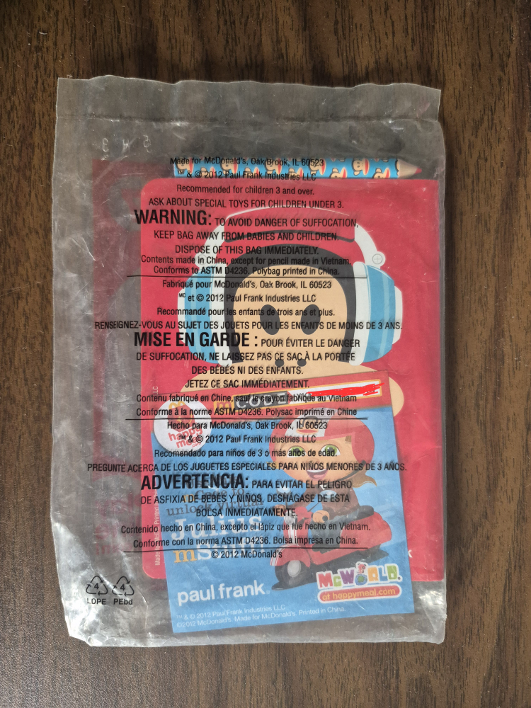 Paul Frank Julius Happy Meal Notebook Toy - photo 2