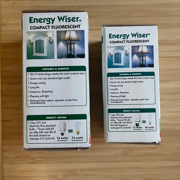 💚2 Energy Wiser Super Mini Compact Fluorescent Light Bulbs image indicator(3)