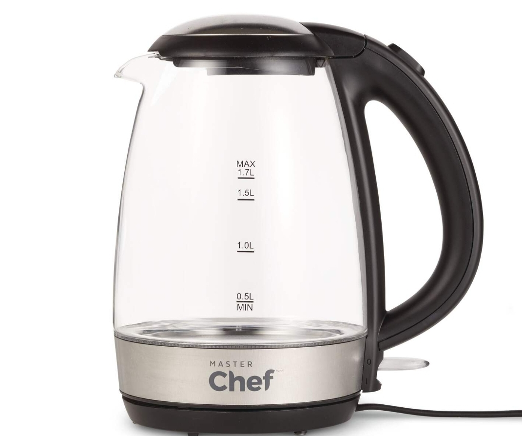 MASTER Chef Cordless Electric Kettle w/ Blue Light, Glass, 1.7L