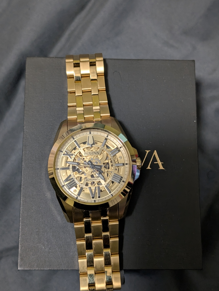 Bulova Automatic Skeleton Watch - Gold