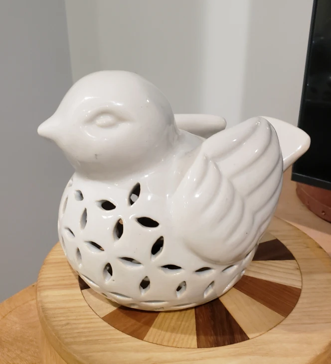 White Ceramic Bird Figurine