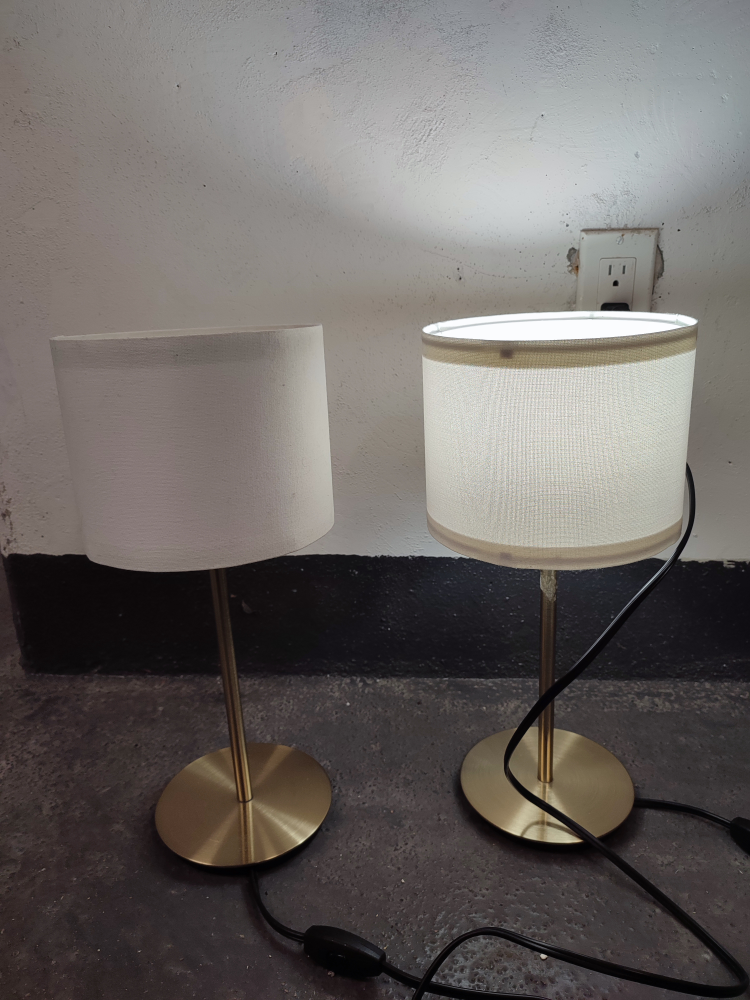 IKEA RINGSTA/SKAFET Table Lamp - Brass and White