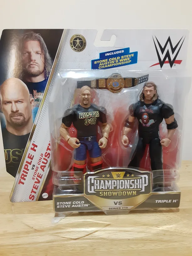 WWE Champion Figure Stone Cold vs Triple H Collectible Set image indicator(7)