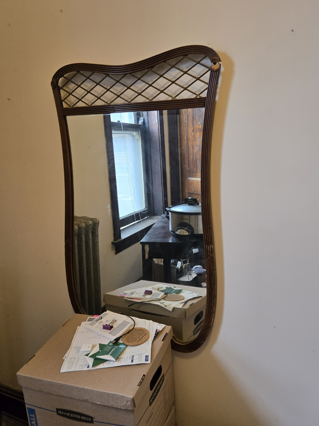 Vintage Wooden Dresser and Mirror Set - photo 2