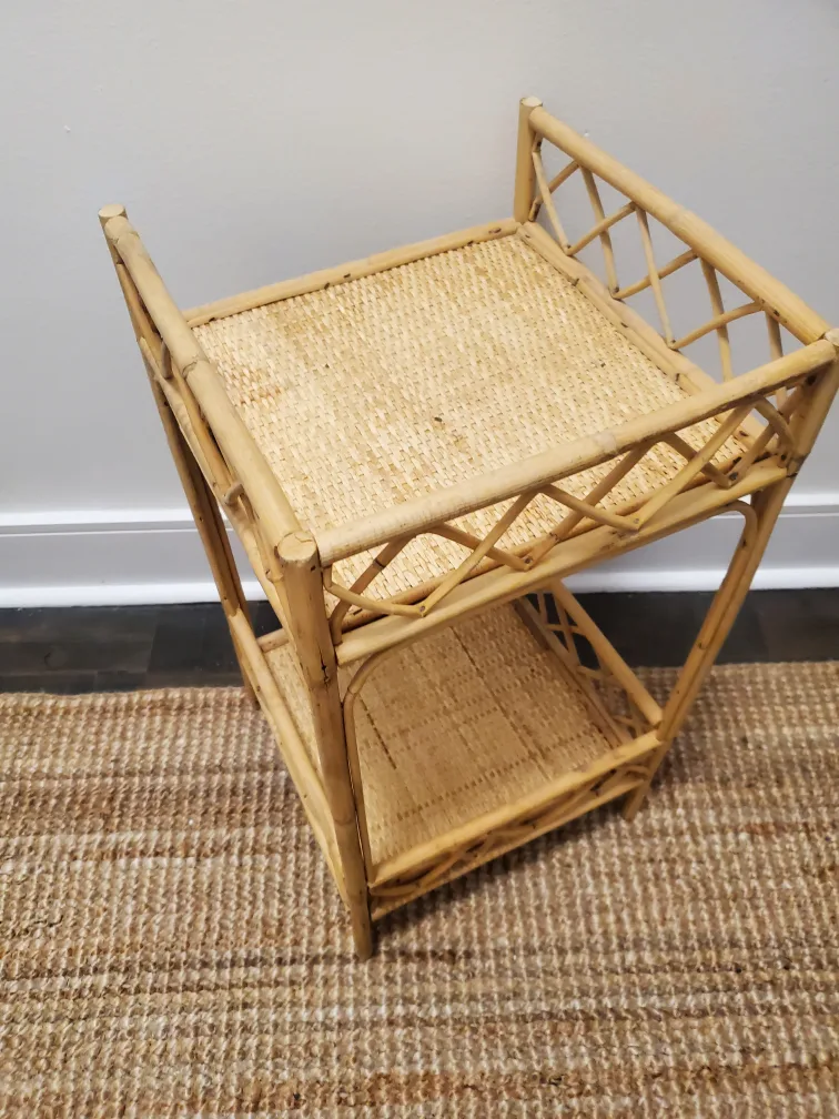 Vintage Rattan Two-Tier Side Table image indicator(5)