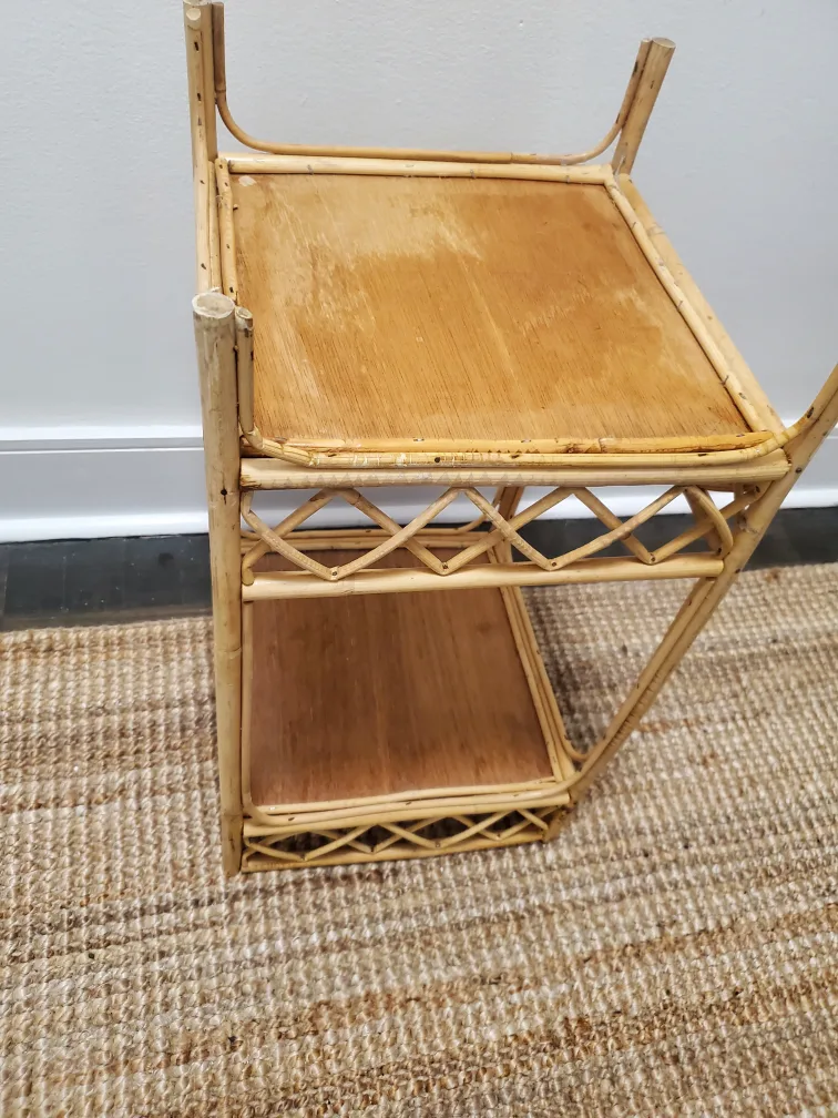 Vintage Rattan Two-Tier Side Table image indicator(6)