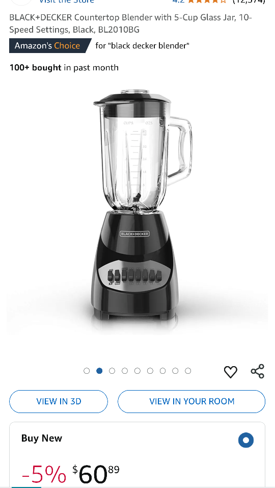 Black+Decker BL2010BG Countertop Blender💚